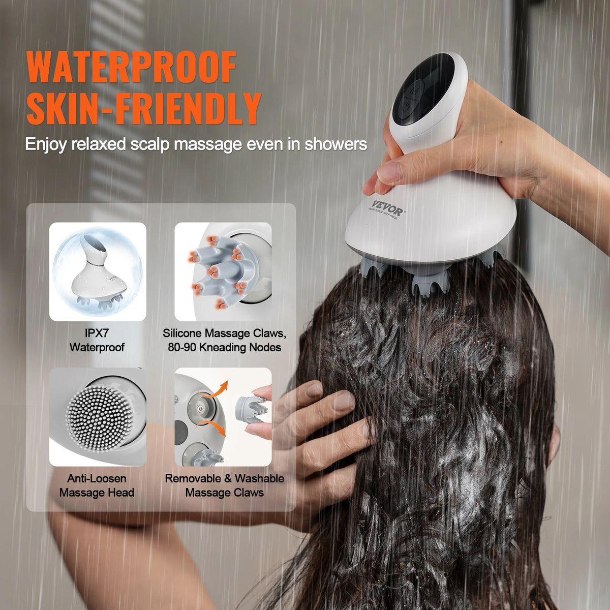 Waterproof Electric Head Massager