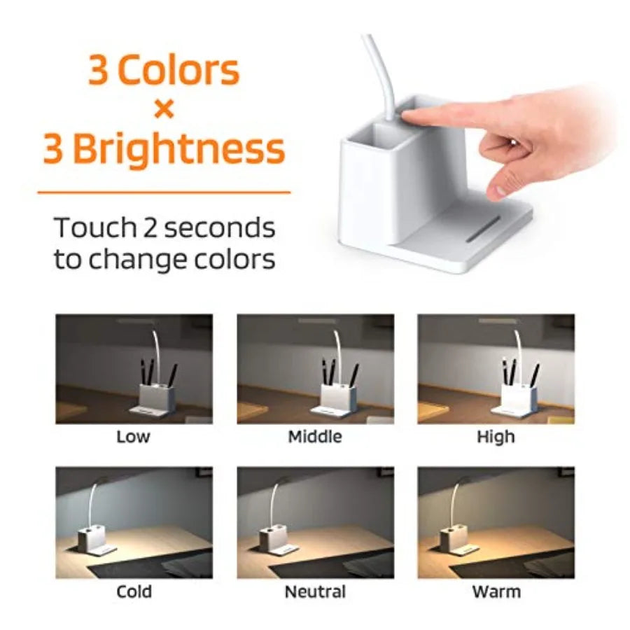 Mini Desk Pen Holder Lamp